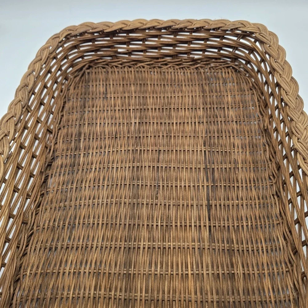 Wicker Coffee Table‎ Basket 15x11 Rectangular Woven Rattan Ottoman Basket Decor